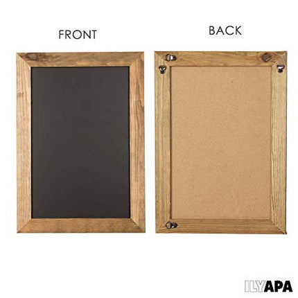 Ilyapa Rustic Wooden Magnetic Kitchen Chalkboard Sign - 20x30 Inch Brown Framed Hanging Chalk Board for Farmhouse Decor, Wedding, Restaurant & Home