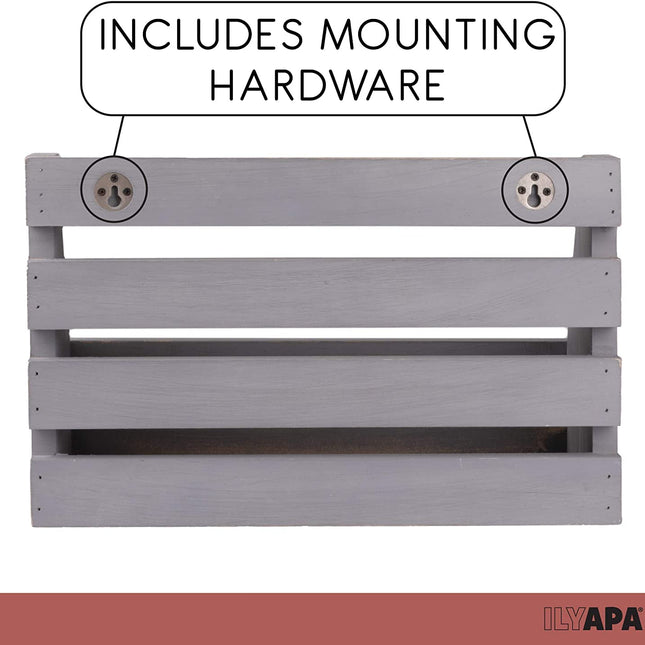 Ilyapa Rustic Gray Wooden Key and Mail Holder - Wall Mounted