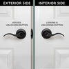 Interior Privacy Door Lever - Keyless Locking Reversible Door Handles for Bedroom and Bathroom - Improved Matte Black Finish - (6 Pack)