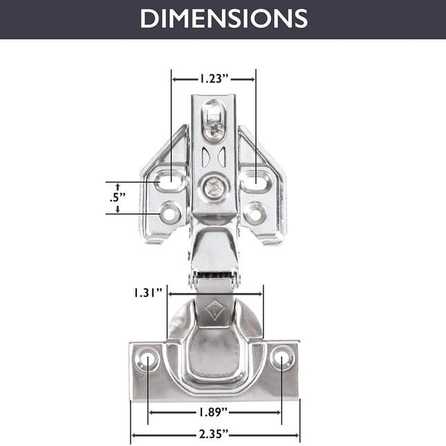 Soft Close Cabinet Hinges Satin Nickel, 2 Pack - Frameless Inset Kitchen Cabinet Door Hinges Hardware