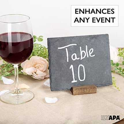 Mini Chalkboard Signs for Tables, 8 Pack - Rustic 5x6 Inch Small Slate Tabletop Chalk Boards with Wood Stands Set