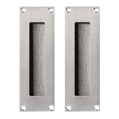 Flush Pull Handle 2 Pack, Stainless Steel - Barn Door Handles for Sliding Closet, Cabinet or Pocket Doors