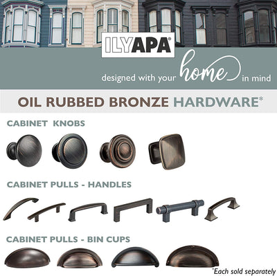 Oil Rubbed Bronze Kitchen Cabinet Knobs - 1 1/4 Inch Round Drawer Handles - 10 Pack of Kitchen Cabinet Hardware