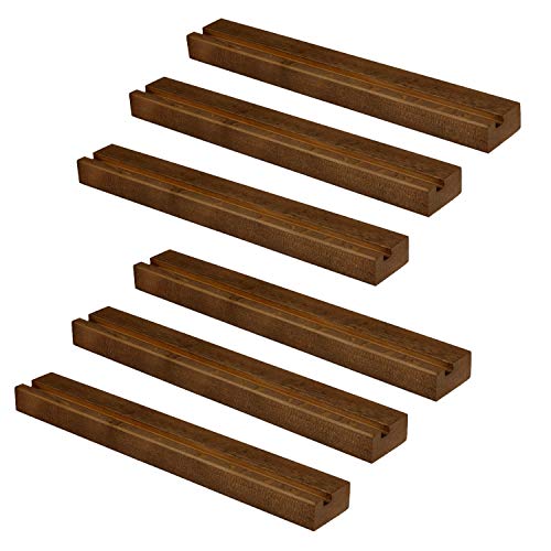 Ilyapa Vinyl Records Holder Shelf, 6 Pack - Espresso Wood Wall Mount Record Display