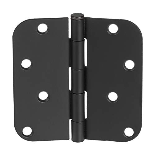 18 Pack of Door Hinges Black - 4x4 Inch Interior Hinges for Doors with 5/8" Radius Corners