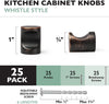Ilyapa Oil Rubbed Bronze Kitchen Cabinet Knobs - Minimalist Cylindrical Whistle Knob Handles - 25 Pack of Kitchen Cabinet Hardware