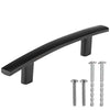 Black Kitchen Cabinet Pulls - 3.75 Inch Hole Center Curved Pull Handle Bar - 25 Pack of Kitchen Cabinet Hardware