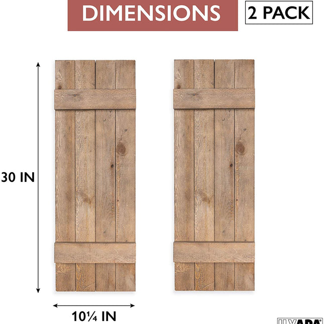Ilyapa Wood Shutters Wall Decor - Farmhouse Style Barn Door Shutters for Interior or Exterior Wall Art
