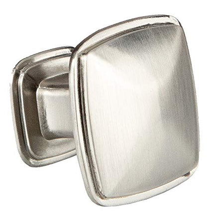 Satin Nickel Square Kitchen Cabinet Knobs - 10 Pack of Drawer Handles Hardware