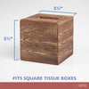 Ilyapa Wood Tissue Box Cover Square - Rustic Farmhouse Wooden Tissue Holder