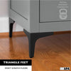 Ilyapa Triangular Metal Furniture Feet- Set of 4 Black Mid Century Modern 5 Inch