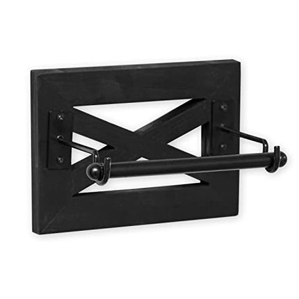 Ilyapa Farmhouse Toilet Paper Holder for Bathroom - Black Rustic Wood Wall Mount Toilet Roll Holder