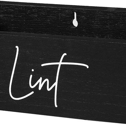 Ilyapa Wooden Magnetic Lint Bin for Laundry Room Organization and Cleanliness - Black Lint Garbage Can