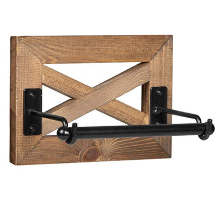 Ilyapa Farmhouse Toilet Paper Holder for Bathroom - Rustic Wood Wall Mount Toilet Roll Holder