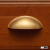 Ilyapa Brushed Gold Kitchen Cabinet Pulls - 3 Inch Hole Center Bin Cup Drawer Handles - 10 Pack of Kitchen Cabinet Hardware