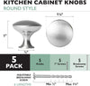 Ilyapa Satin Nickel Kitchen Cabinet Knobs- 5Pack of Kitchen Round Drawer Handles