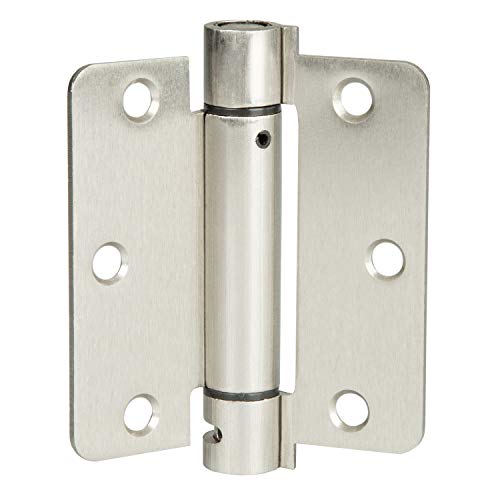 2 Pack of Self Closing Door Hinges Satin Nickel - 3 ¬Ω x 3 ¬Ω Inch Interior Hinges for Doors with 1/4" Radius