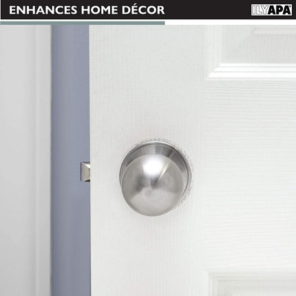 Ilyapa Half Dummy Door Knob - Ball, Satin Nickle 6 Pack