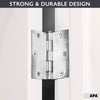 18 Pack of Door Hinges Chrome - 3 ½ x 3 ½ Inch Square Interior Hinges for Doors