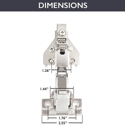 Corner Cabinet Hinges Satin Nickel, 2 Pack - Frameless Soft Close 165 Degree Lazy Susan Kitchen Cabinet Door Hinge Hardware