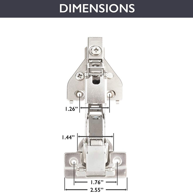 Corner Cabinet Hinges Satin Nickel, 2 Pack - Frameless Soft Close 165 Degree Lazy Susan Kitchen Cabinet Door Hinge Hardware