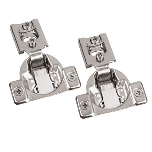 Soft Close Cabinet Hinge 50 Pack, Satin Nickel - 1/2 Inch Face Frame Concealed Kitchen Cabinet Door Hinges Hardware