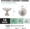 Ilyapa Satin Nickel Kitchen Cabinet Knobs - Round Drawer Handles - 10 Pack of Kitchen Cabinet Hardware