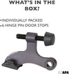 12 Pack Hinge Pin Oil Rubbed Bronze Door Stops -Heavy Duty Adjustable Door Stopper 2-1/2" x 1-3/4",with Black Rubber Bumper Tips