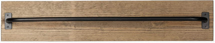 Ilyapa Wall Towel Rack for Bathroom - Rustic Barnwood & Black Metal Bar