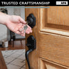 Traditional Style Front Door Exterior Handleset - Elegant Lock Set Handle Hardware with Single Cylinder Deadbolt Lock and Knob - Improved Classic Matte Black Finish