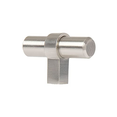 Satin Nickel Kitchen Cabinet Knobs, 10 Pack - Contemporary T-Knob Drawer Pull Handle Hardware