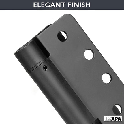 2 Pack of Self Closing Door Hinges Black - 4 x 4 Inch Interior Hinges for Doors with 1/4" Radius