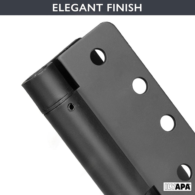 2 Pack of Self Closing Door Hinges Black - 4 x 4 Inch Interior Hinges for Doors with 1/4" Radius
