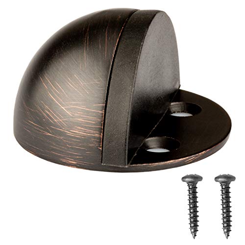 Ilyapa Half Dome Floor Mounted Door Stop-Rubber Bumper -Oil Rubbed Bronze 2 Pack