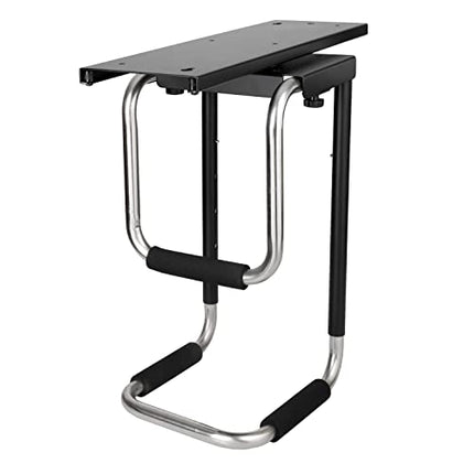 Ilyapa Under Desk Computer Mounting Bracket with 360° Swivel and Sliding Tracks - Adjustable CPU Mount for Desktop Computer Towers
