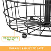 3 Tier Fruit Basket Stand - Galvanized 3 Tiered Metal Serving Tray for Fruit and Vegetable Storage