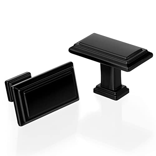 Ilyapa Rectangular Stepped Cabinet Knob, Black 10 Pack 1 inch Kitchen ilyapa Ilyapa Rectangular Stepped Cabinet Knob, Black 10 Pack 1 inch Kitchen ilyapa