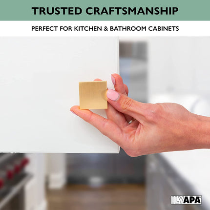 Ilyapa Brushed Gold Kitchen Cabinet Knobs - Square Drawer Handles - 25 Pack of Kitchen Cabinet Hardware