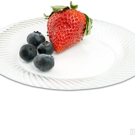 100 Premium Disposable Clear Plastic Plates for Dinner Party or Wedding - 9 Inch Fancy