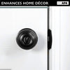 Interior Privacy Door knob - Keyless Locking Door Handles for Bedroom and Bathroom - Improved Matte Black Finish - (6 Pack)