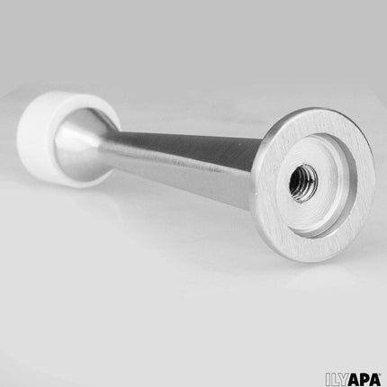 10 Pack of Door Stops Satin Nickel - 3 1/4 Inch Heavy Duty Door Stop with Rubber Bumper