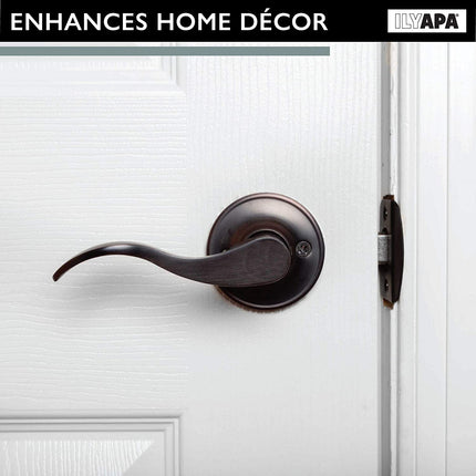 Interior Passage Lever - Keyless Hall and Closet Locksets, Reversible - Hall and Closet - Improved Oil Rubbed Bronze Finish - (6 Pack)
