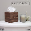 Ilyapa Wood Tissue Box Cover Square - Rustic Farmhouse Wooden Tissue Holder