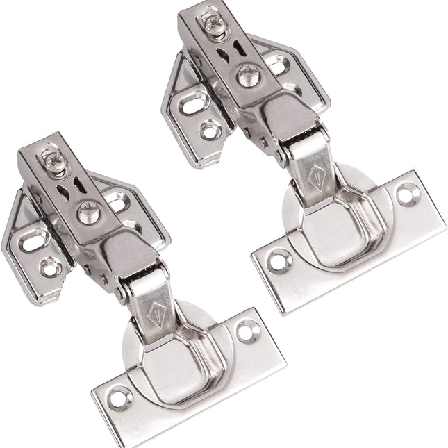 Soft Close Cabinet Hinges Satin Nickel, 2 Pack - Frameless Inset Kitchen Cabinet Door Hinges Hardware