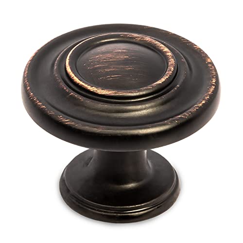 Oil Rubbed Bronze Kitchen Cabinet Knobs - 1 1/4 Inch Round Drawer Hand 10 Pack Of Kitchen Cabinet Hardware - View #11