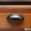 Black Kitchen Cabinet Pulls - 3 Inch Hole Center Bin Cup Drawer Handles - 10 Pack of Kitchen Cabinet Hardware