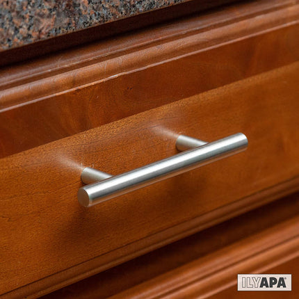 Satin Nickel Kitchen Cabinet Handles - 3.75 Inch Hole Center Bar Pulls - 25 Pack of Kitchen Cabinet Hardware