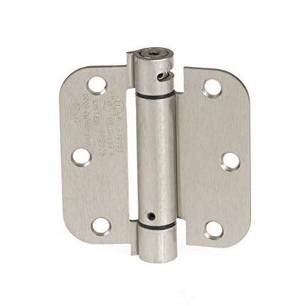 Self Closing Door Hinges, 2 Pack, Satin Nickel - 3 1/2 x 3 1/2 Inch Interior Spring Hinges for Doors
