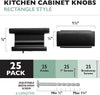 Ilyapa Flat Black Kitchen Cabinet Knobs - Rectangle Drawer Handles - 25 Pack of Kitchen Cabinet Hardware
