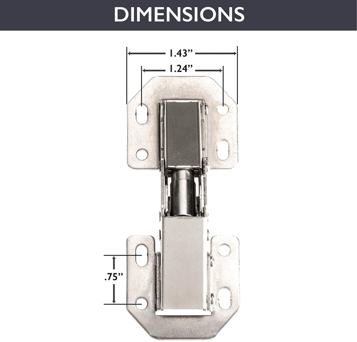 Self Closing Cabinet Hinges Satin Nickel, 2 Pack - Surface Mount Hidde ...